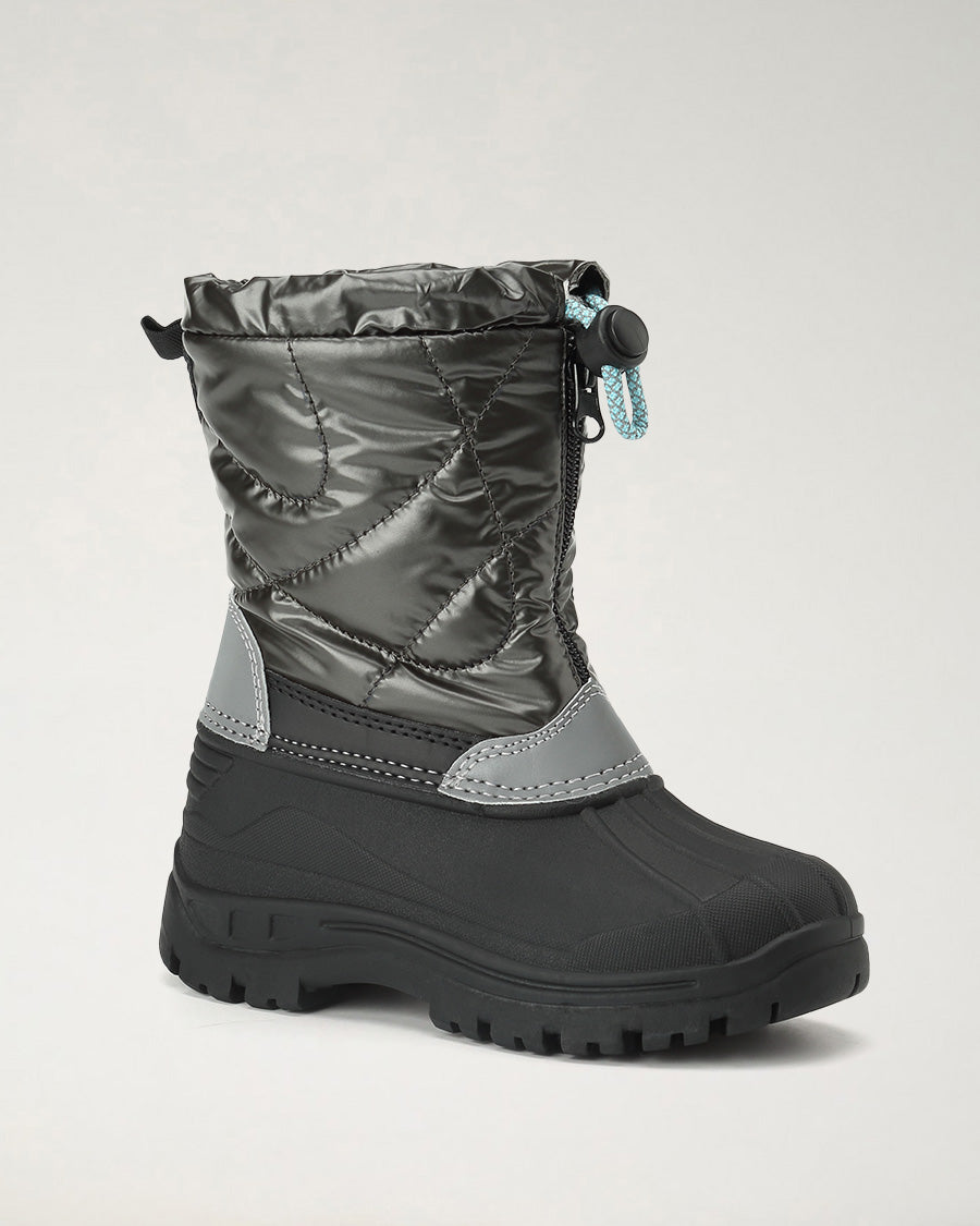 Gun Metal Kids Snow Much Fun Winter Boots