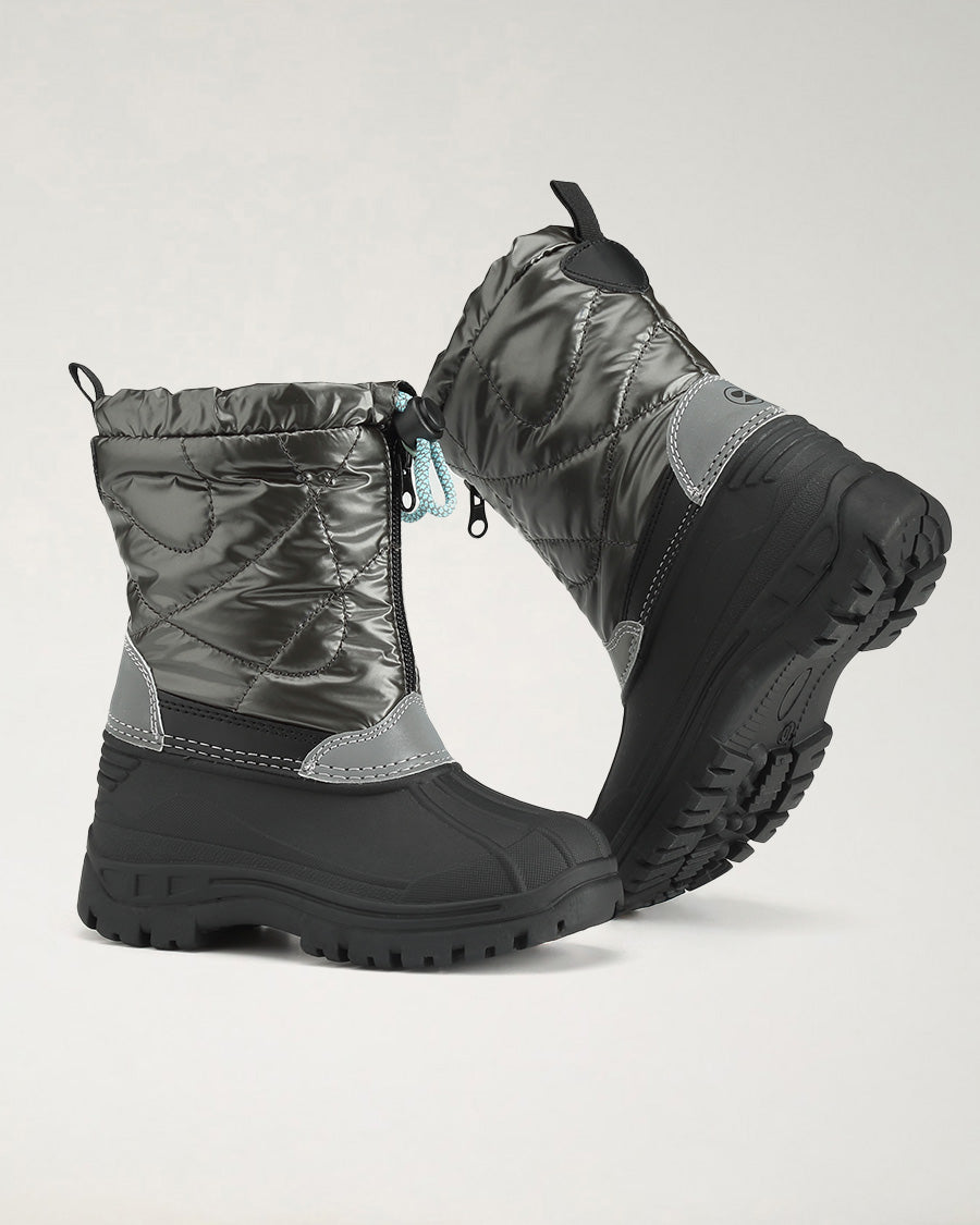 Gun Metal Kids Snow Much Fun Winter Boots