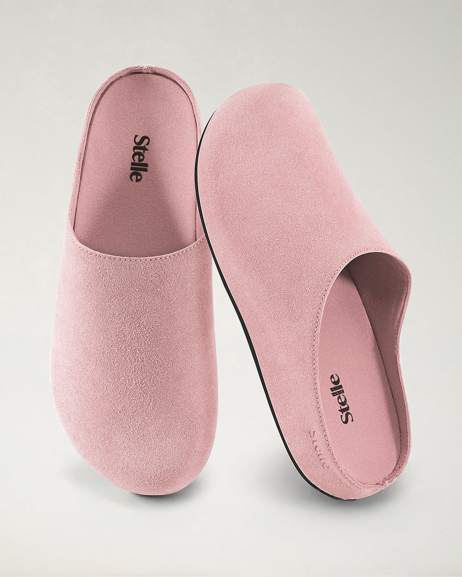 Rose Clay Suede Slip-On Clogs