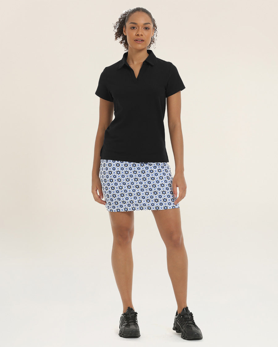 Black V-Neck Polo