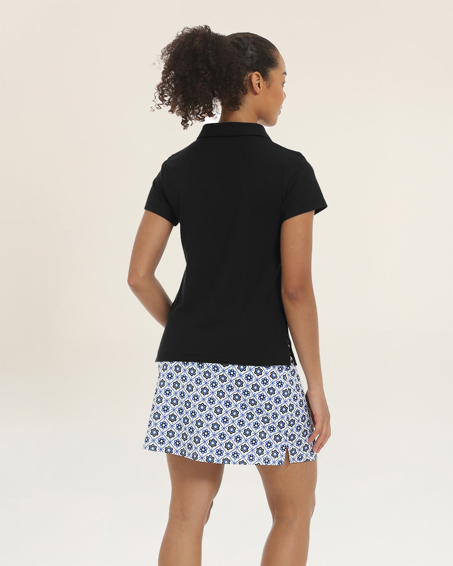 Black V-Neck Polo
