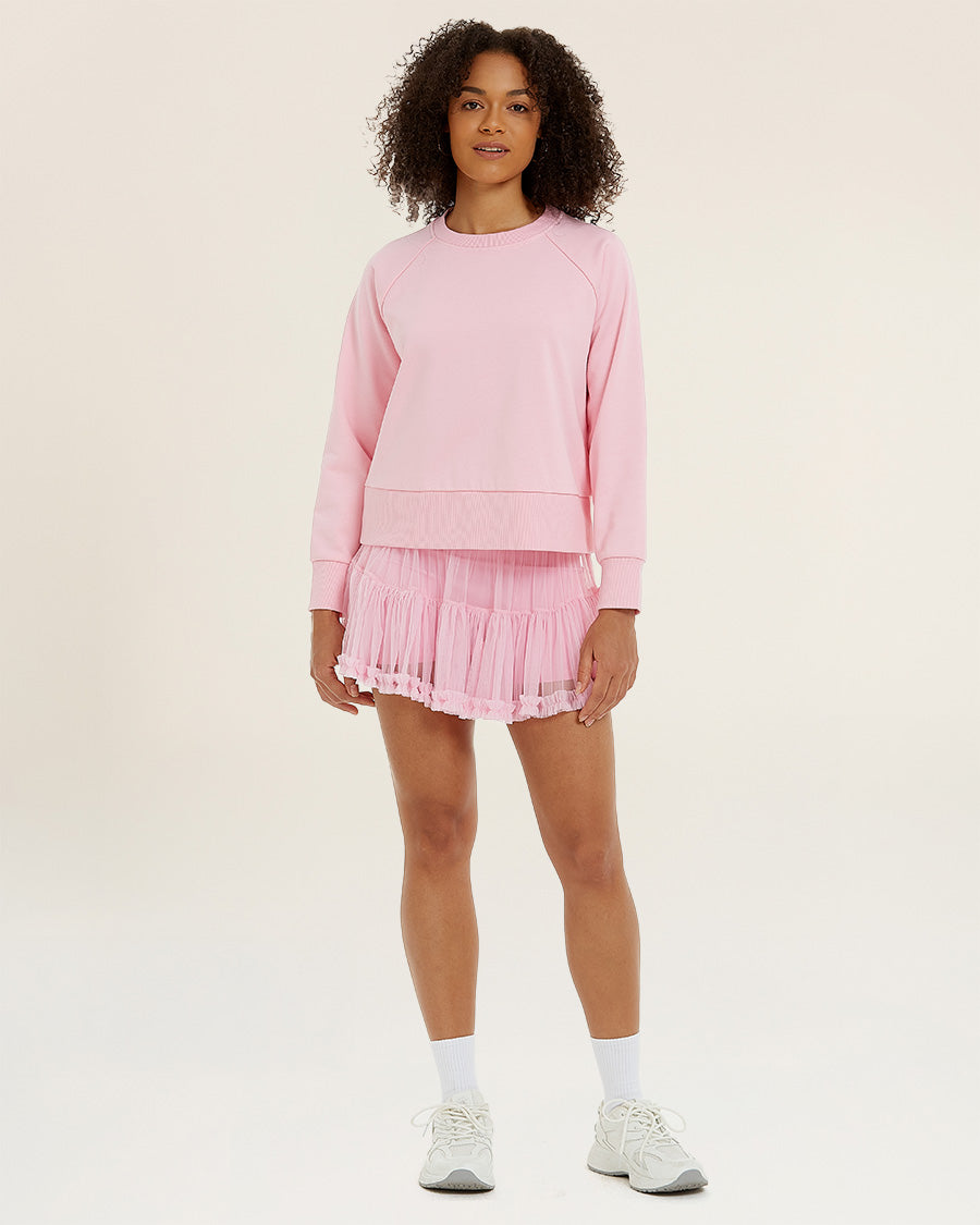 Bubblegum Raglan Sleeve Crewneck Sweatshirt