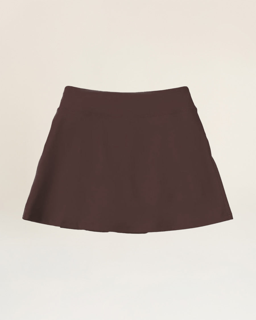 Espresso FlexFit Pleated Tennis Skirt