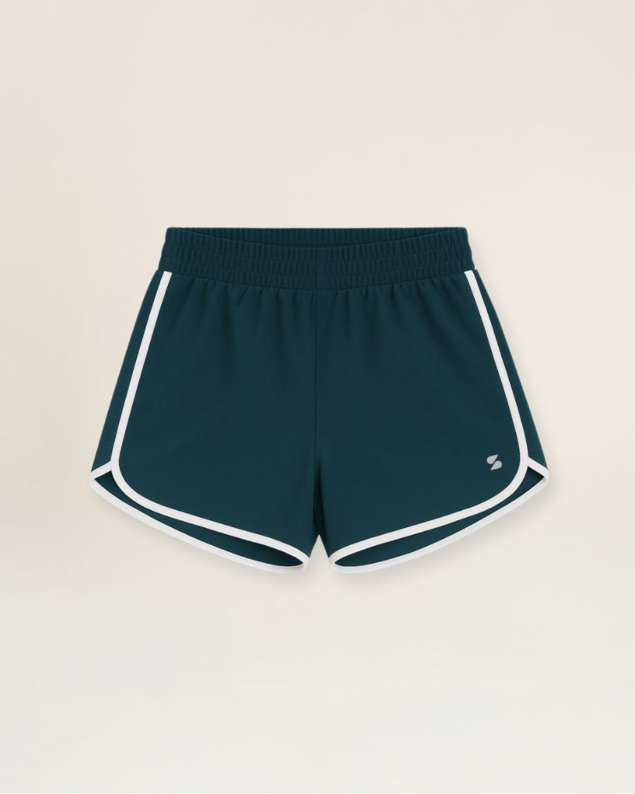 Prussian Blue Girls Stretchy Athletic Shorts