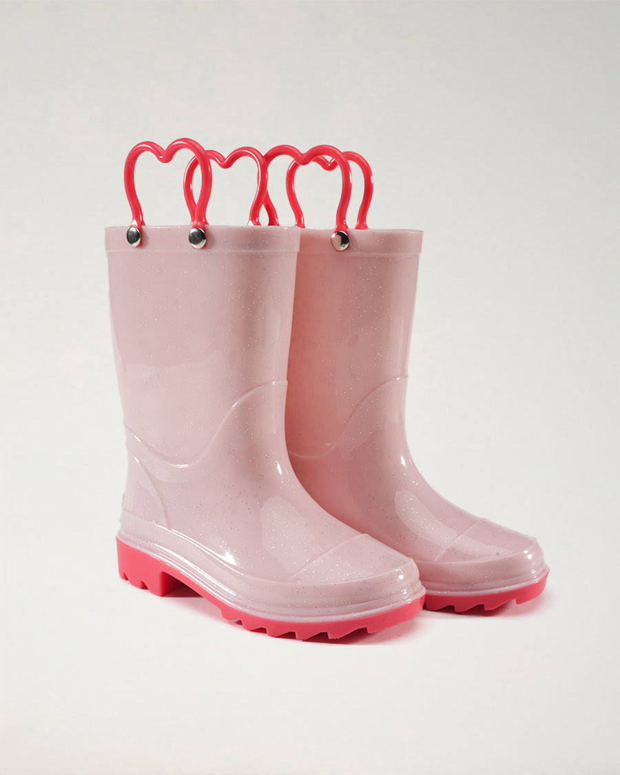 Light Pink Puddle Jumper Kids Rubber Rain Boots