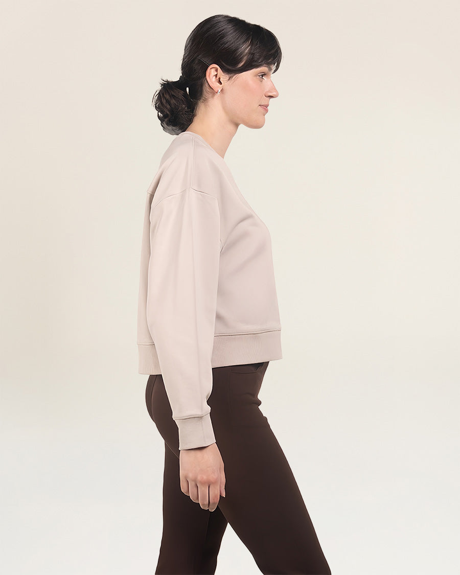 Oat Milk Crop Oversized Sweatshirt