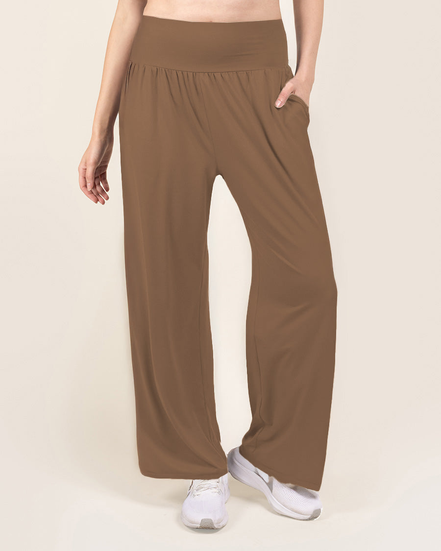 Wide Leg Casual Pants | Flowy High-Waisted Lounge Pants with Pockets
