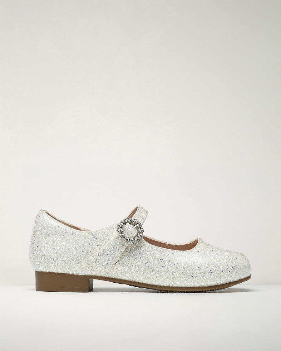 Pearl Glimmer Girls Low-Heel Dress Shoes