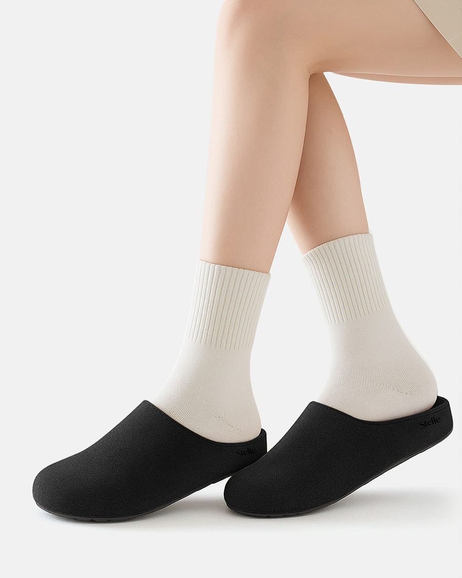 Black Suede Slip-On Clogs