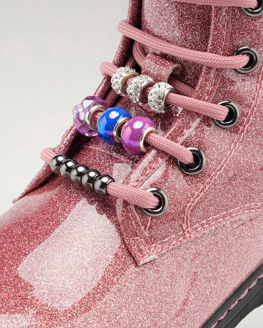 Pink Glitter Tough Stuff Kids Combat Boots