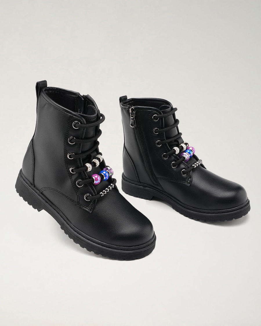 Black Tough Stuff Kids Combat Boots