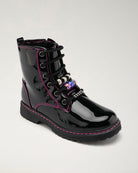 Black Patent Tough Stuff Kids Combat Boots
