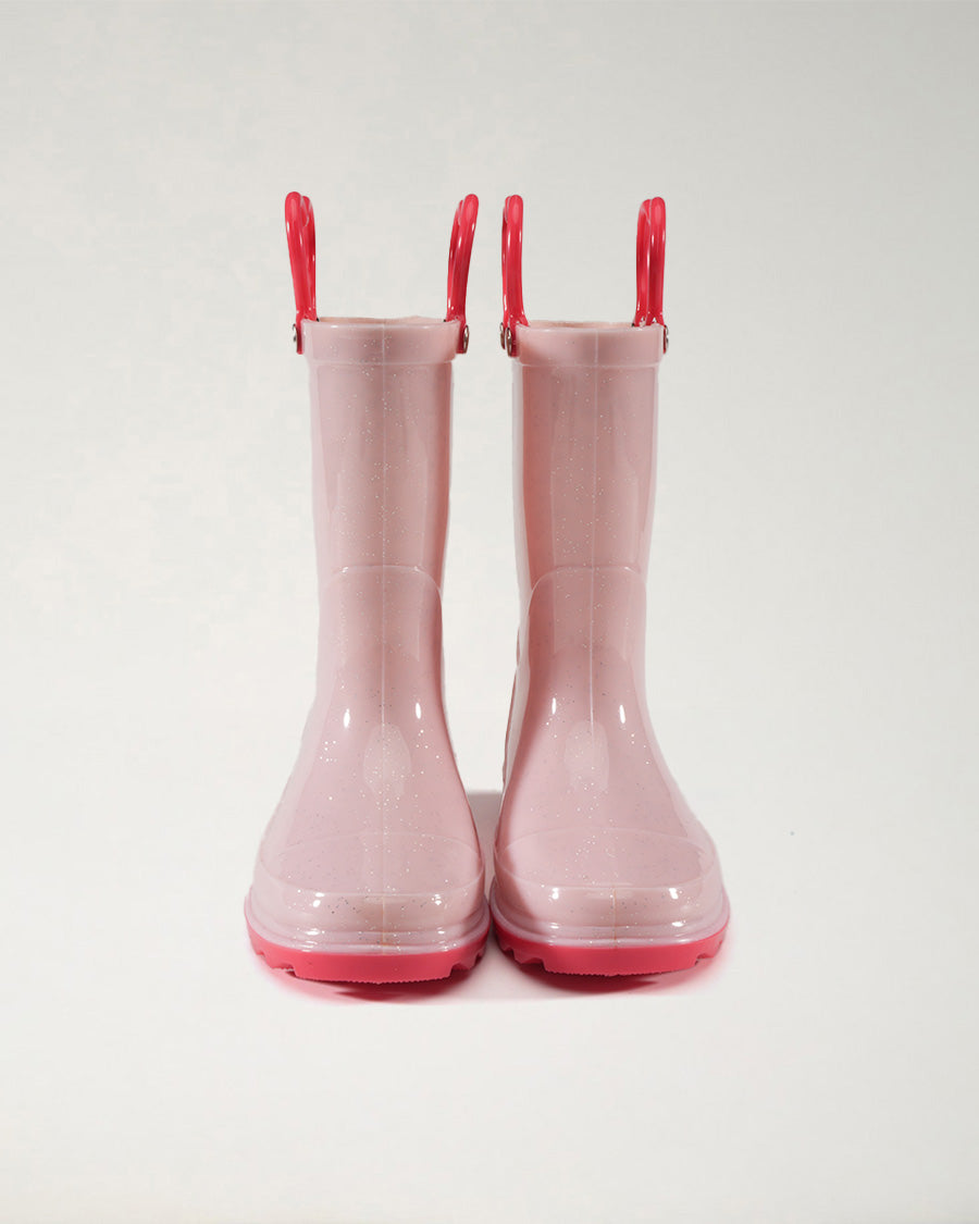 Light Pink Puddle Jumper Kids Rubber Rain Boots