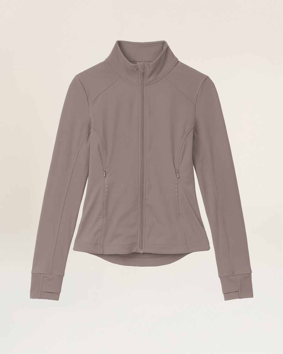 Mocha Slim-Fit Athletic Jacket