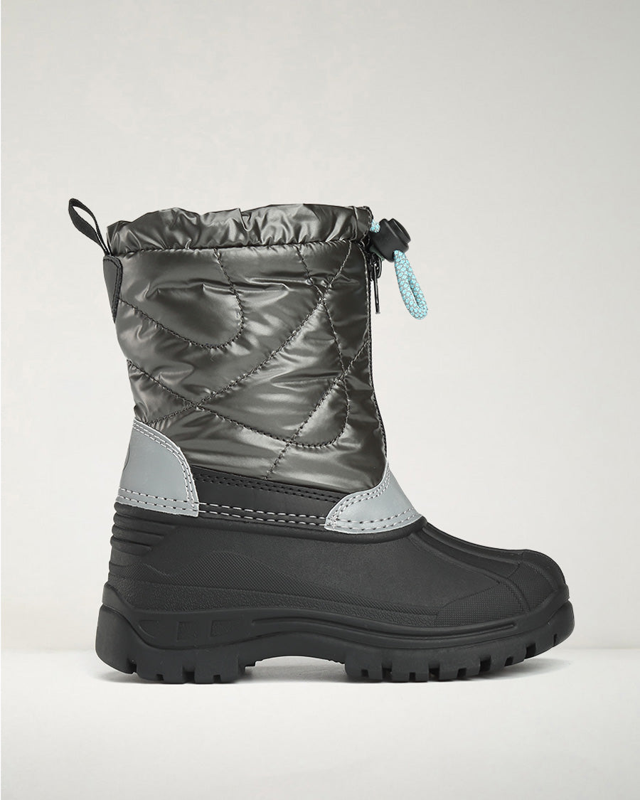 Gun Metal Kids Snow Much Fun Winter Boots