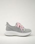 Light Grey Kids Lace-Up Running Sneakers