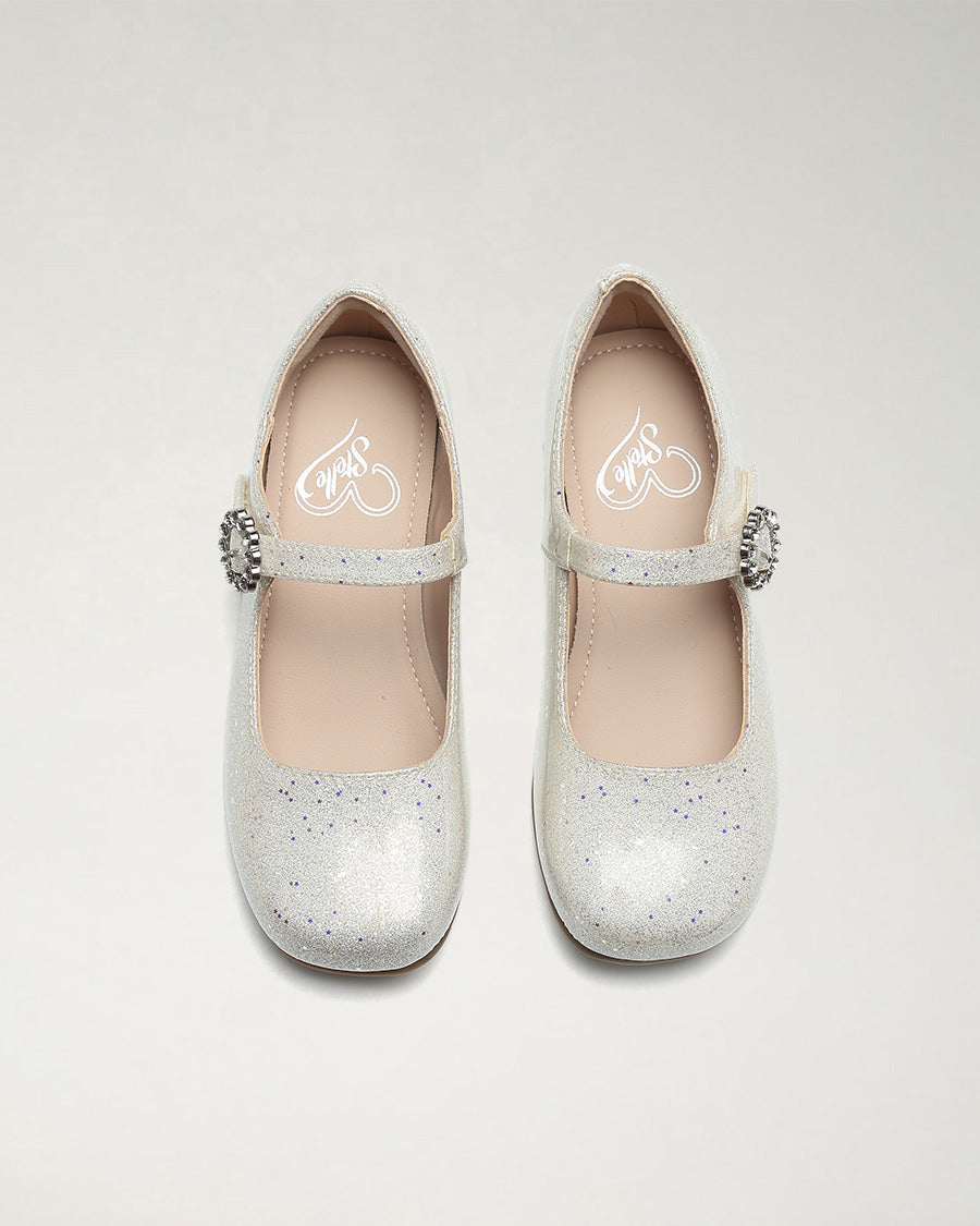 Pearl Glimmer Girls Low-Heel Dress Shoes