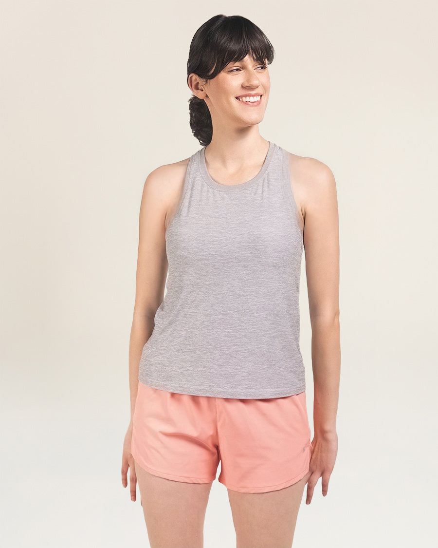 Light Heather Grey Racerback Tank Top