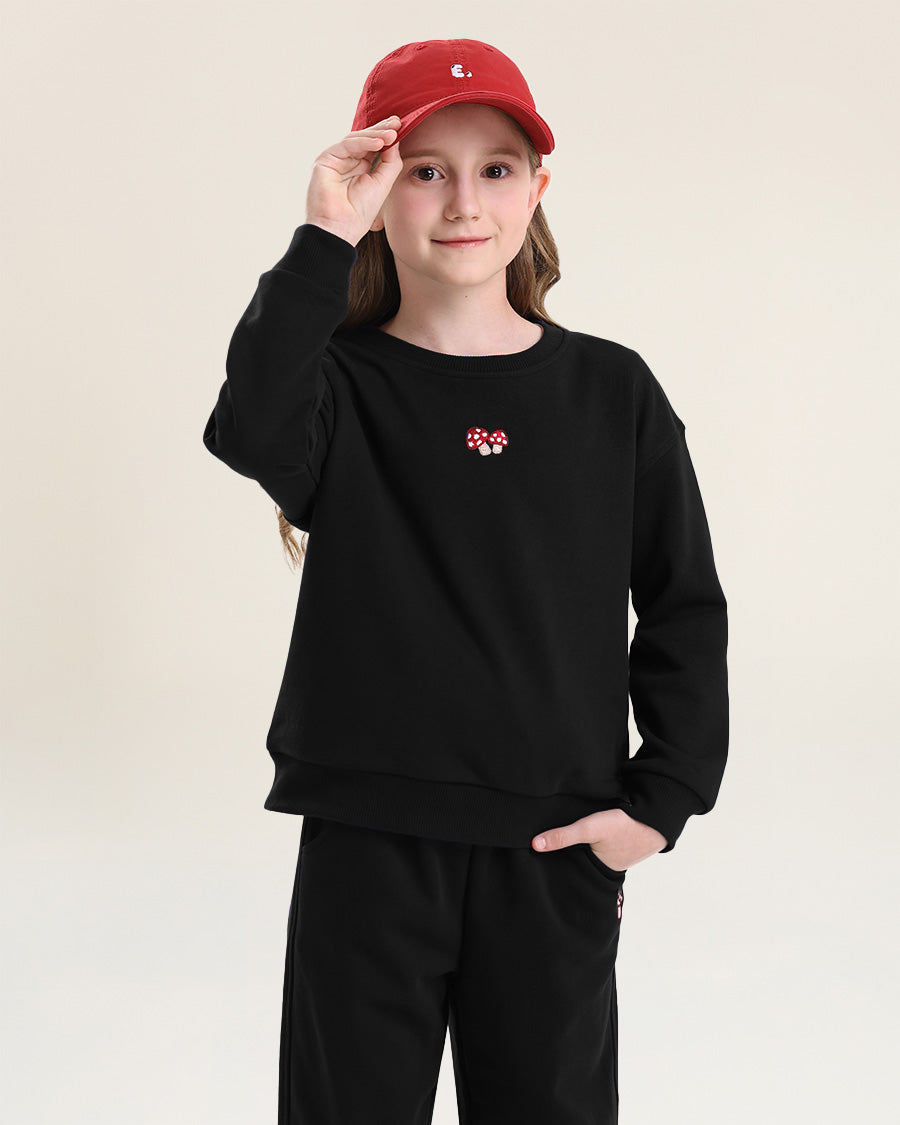 No Sweat Kids Matching Set in Black