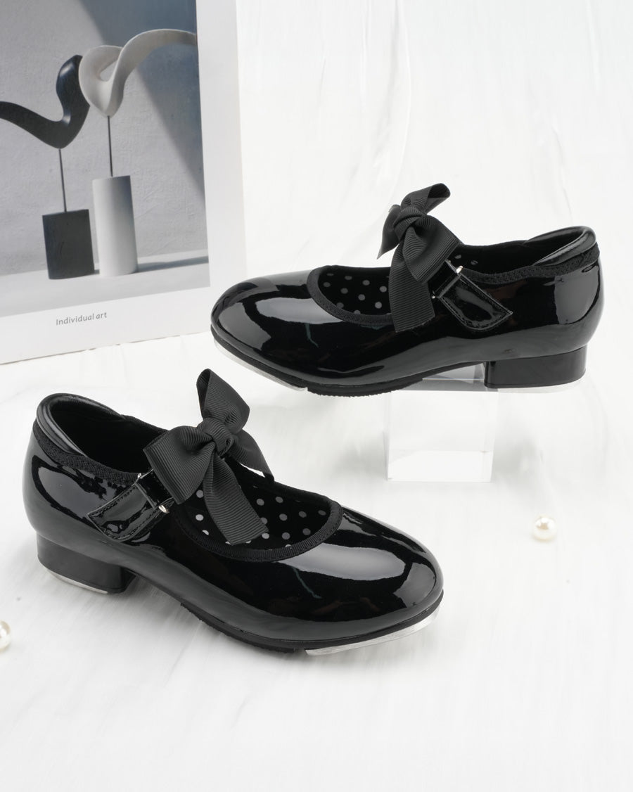 Black Kids Tap Shoes | Easy-Strap Dance Flats