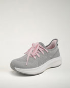 Light Grey Kids Lace-Up Running Sneakers