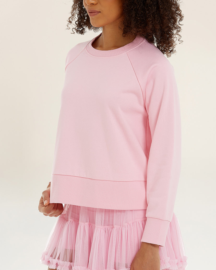Bubblegum Raglan Sleeve Crewneck Sweatshirt
