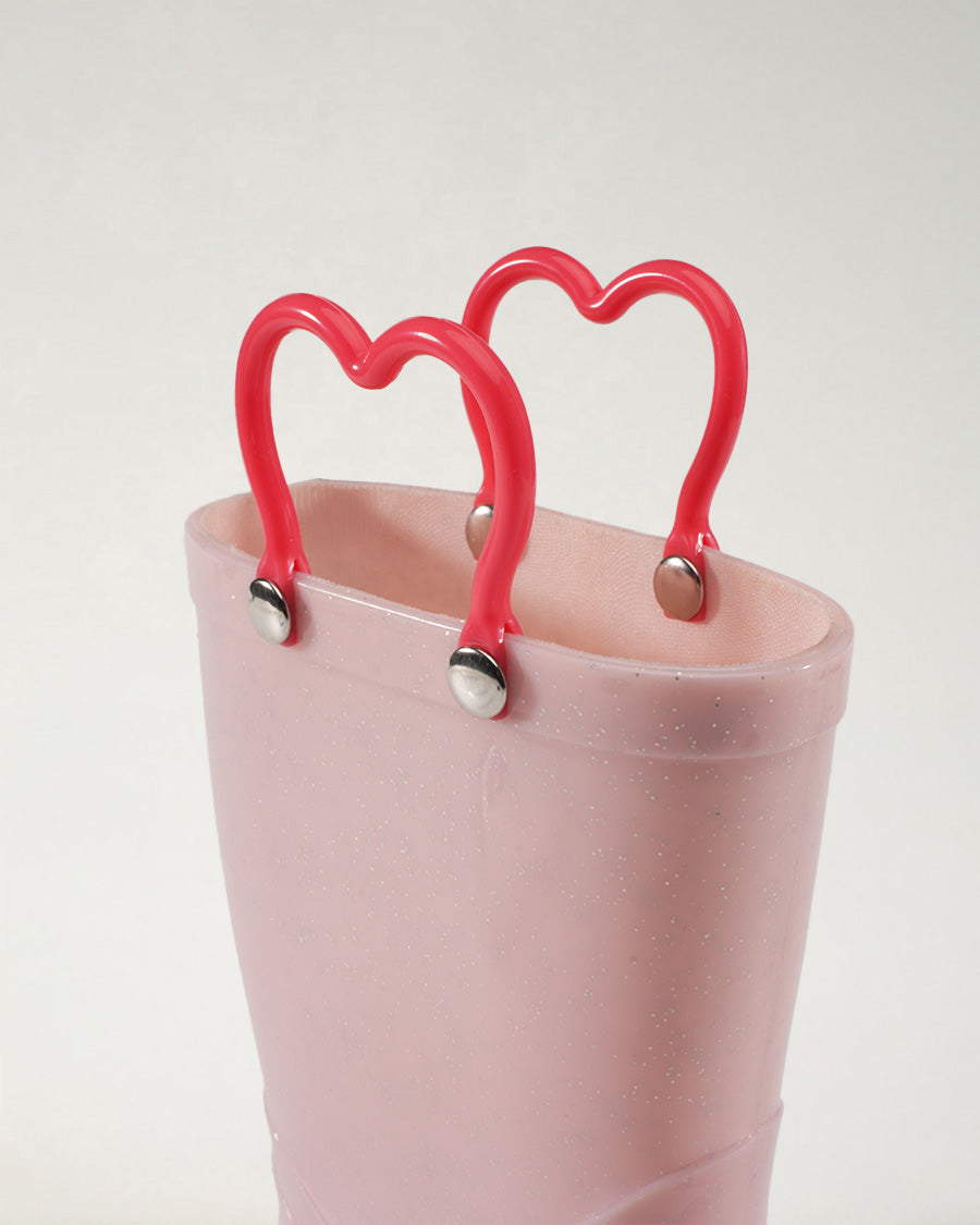 Light Pink Puddle Jumper Kids Rubber Rain Boots