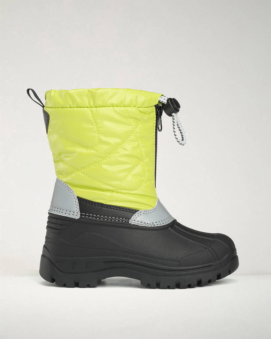 Neon Green Kids Snow Much Fun Winter Boots