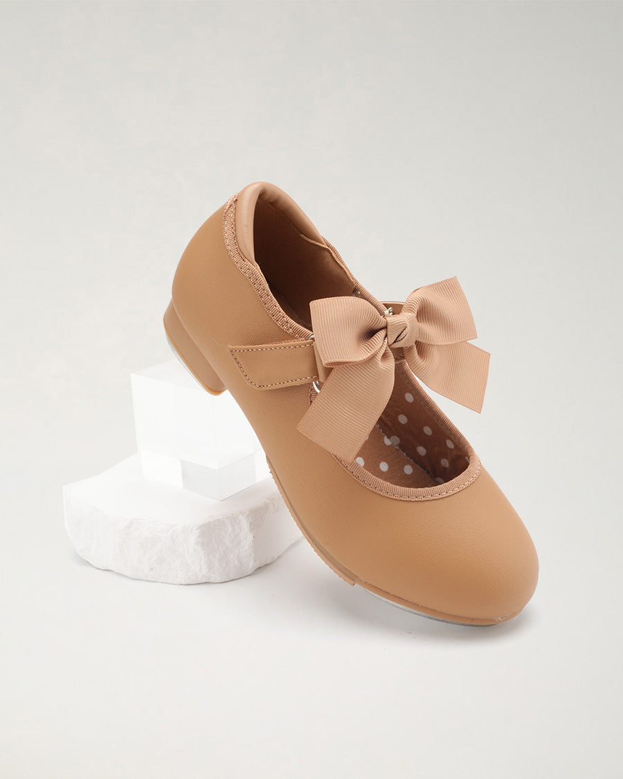 Tan Kids Tap Shoes | Easy-Strap Dance Flats