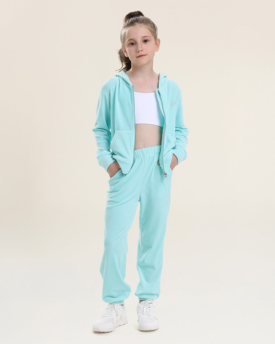 Mint Green All That & Velour Kids Matching Set