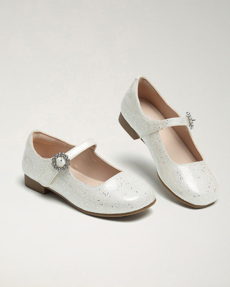 Pearl Glimmer Girls Low-Heel Dress Shoes