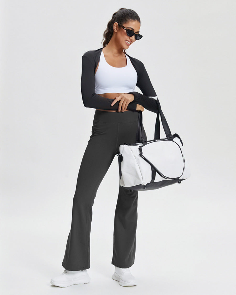 Charcoal Flared Fleece-Lined Leggings