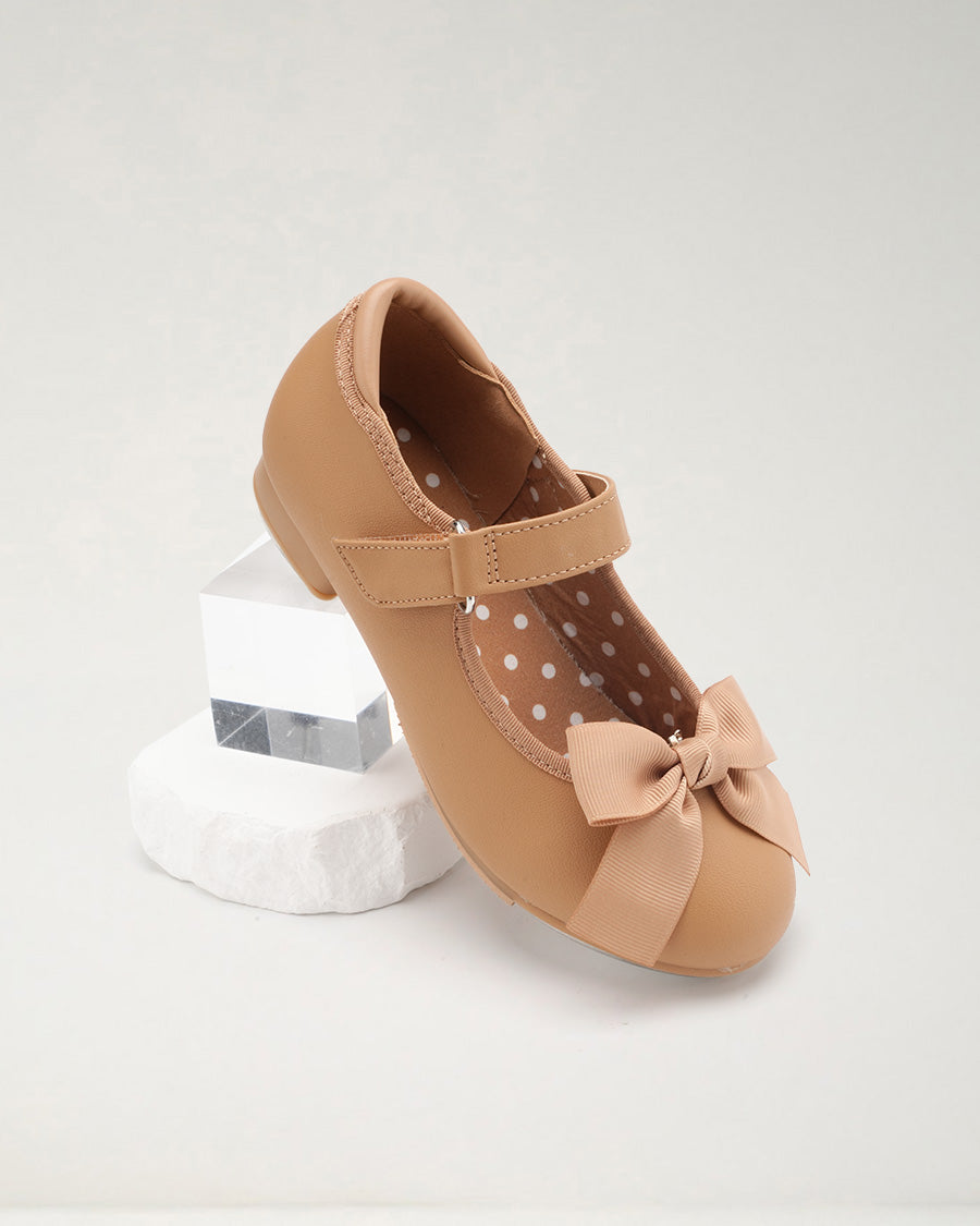 Tan Kids Tap Shoes | Easy-Strap Dance Flats