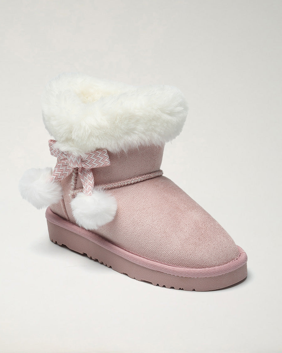 Fluff Stuff Kids Suede Boots in Pink