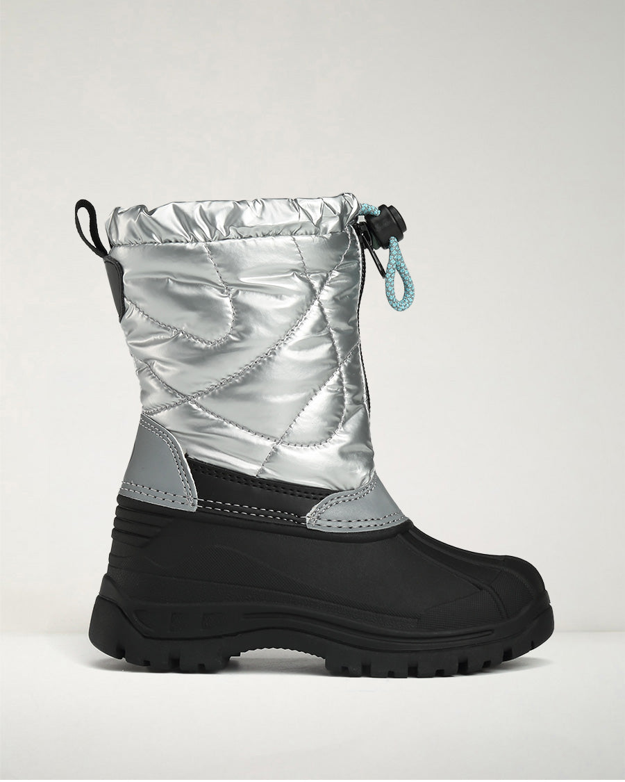 Silver Kids Snow Much Fun Winter Boots