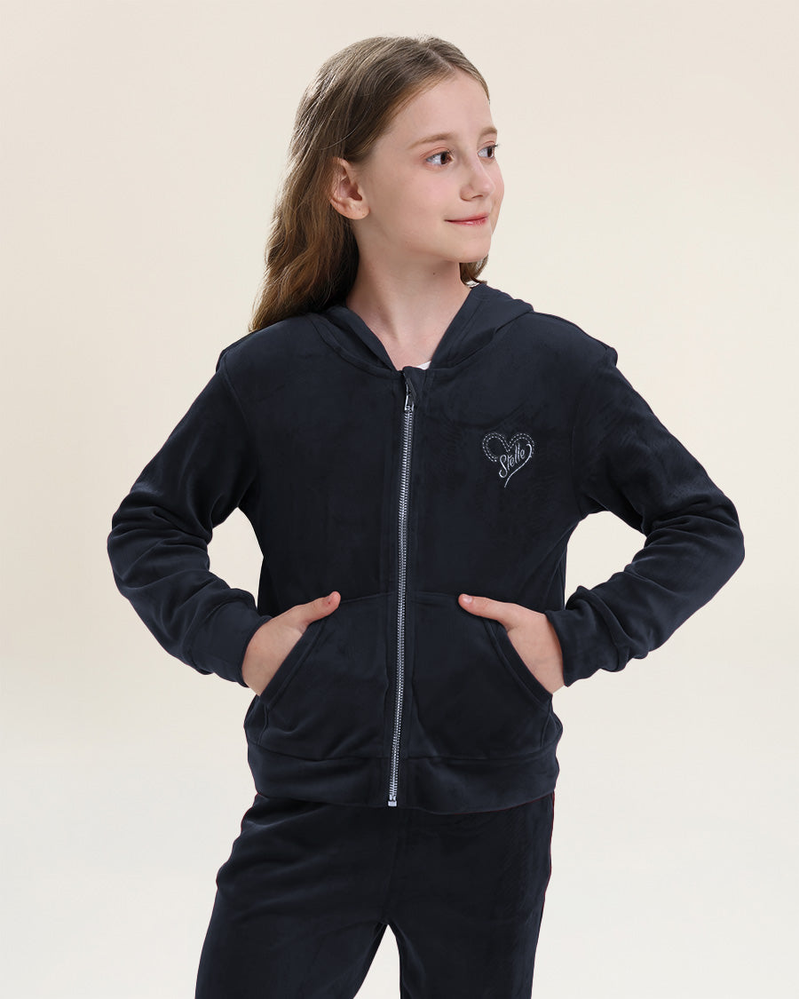 Navy All That & Velour Kids Matching Set