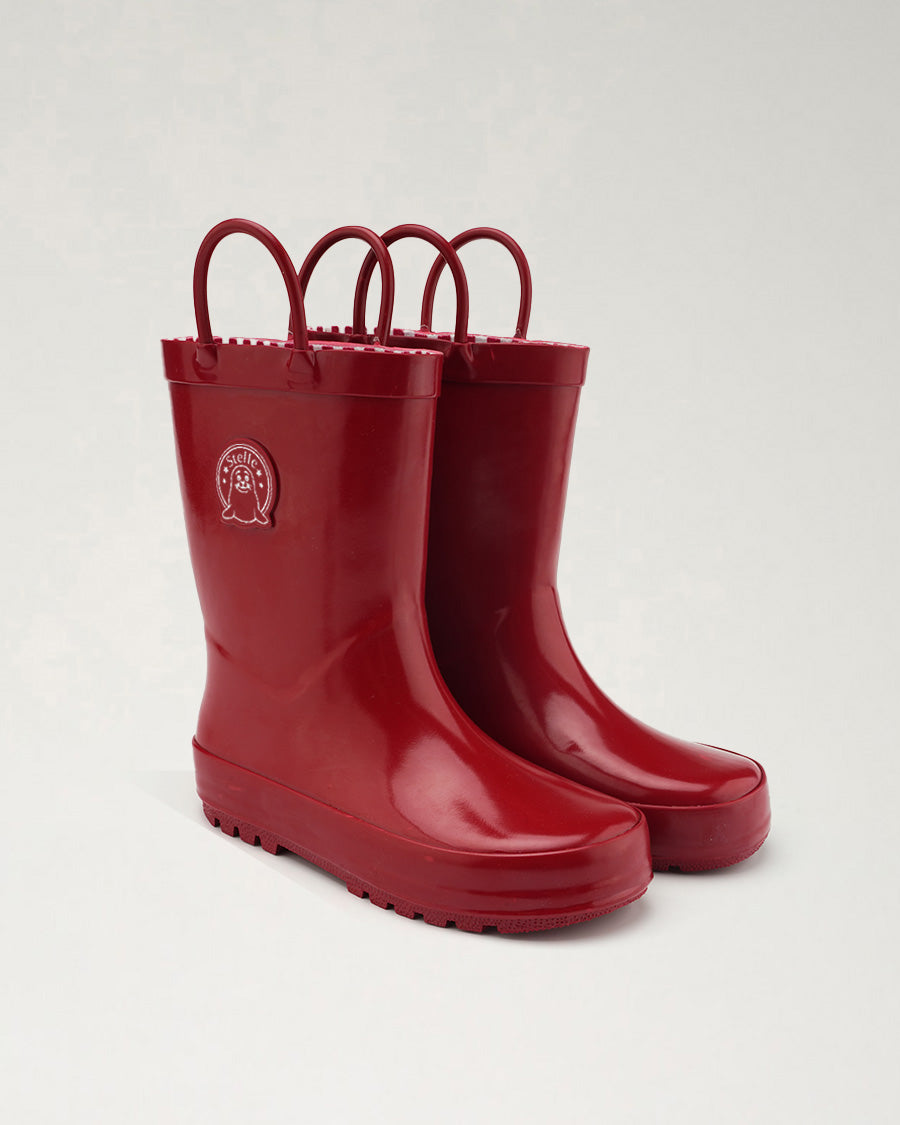 Make A Splash Kids Rubber Rain Boots in Red