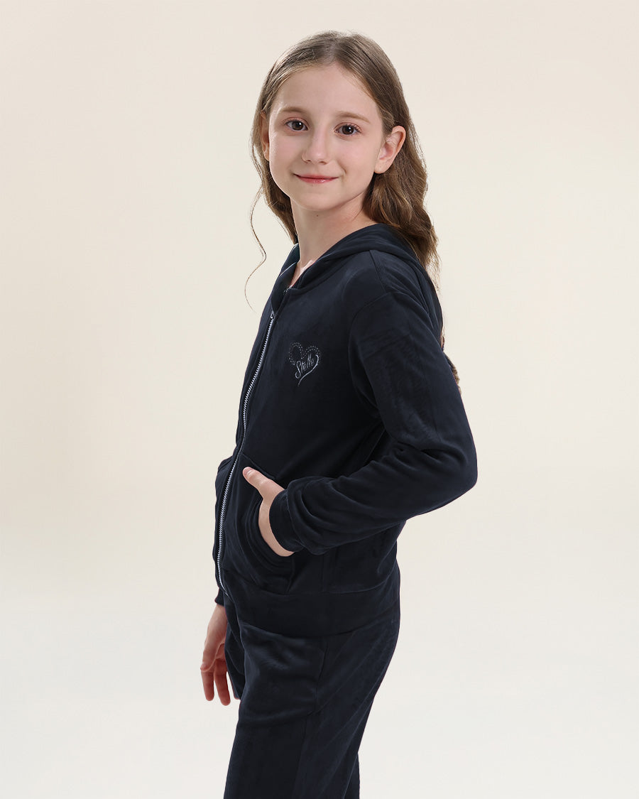 Navy All That & Velour Kids Matching Set