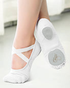 White Adults Canvas Split-Sole Dance Shoes