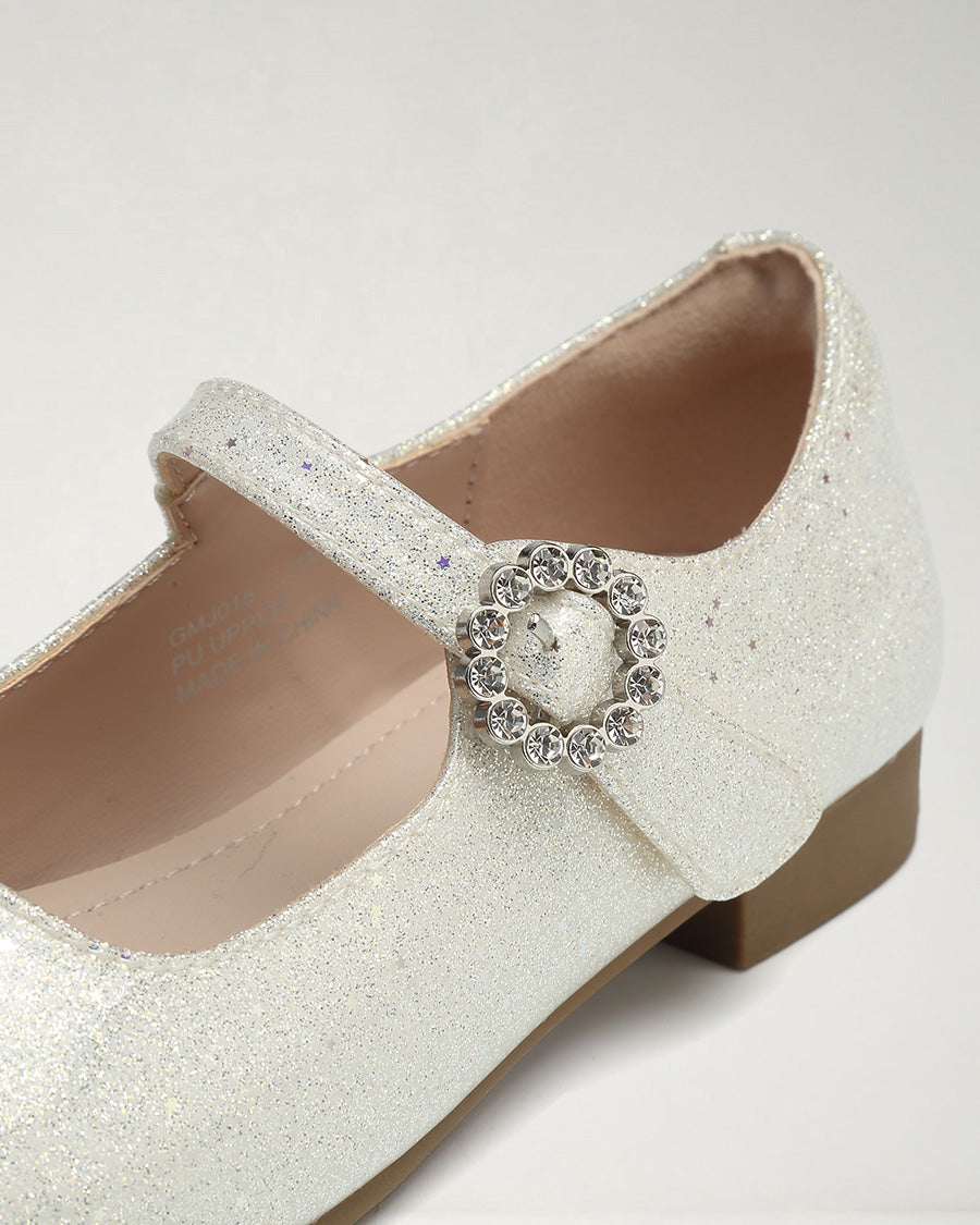 Pearl Glimmer Girls Low-Heel Dress Shoes