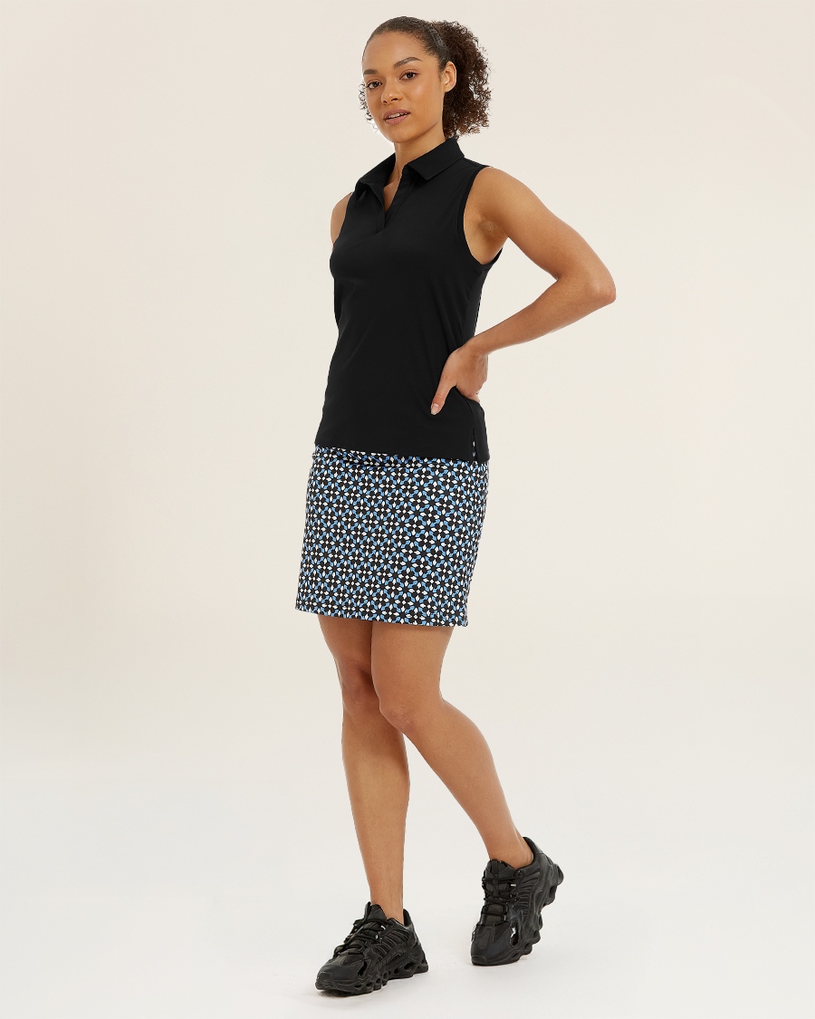 Black Classic Fit Sleeveless Polo Shirt 2.0