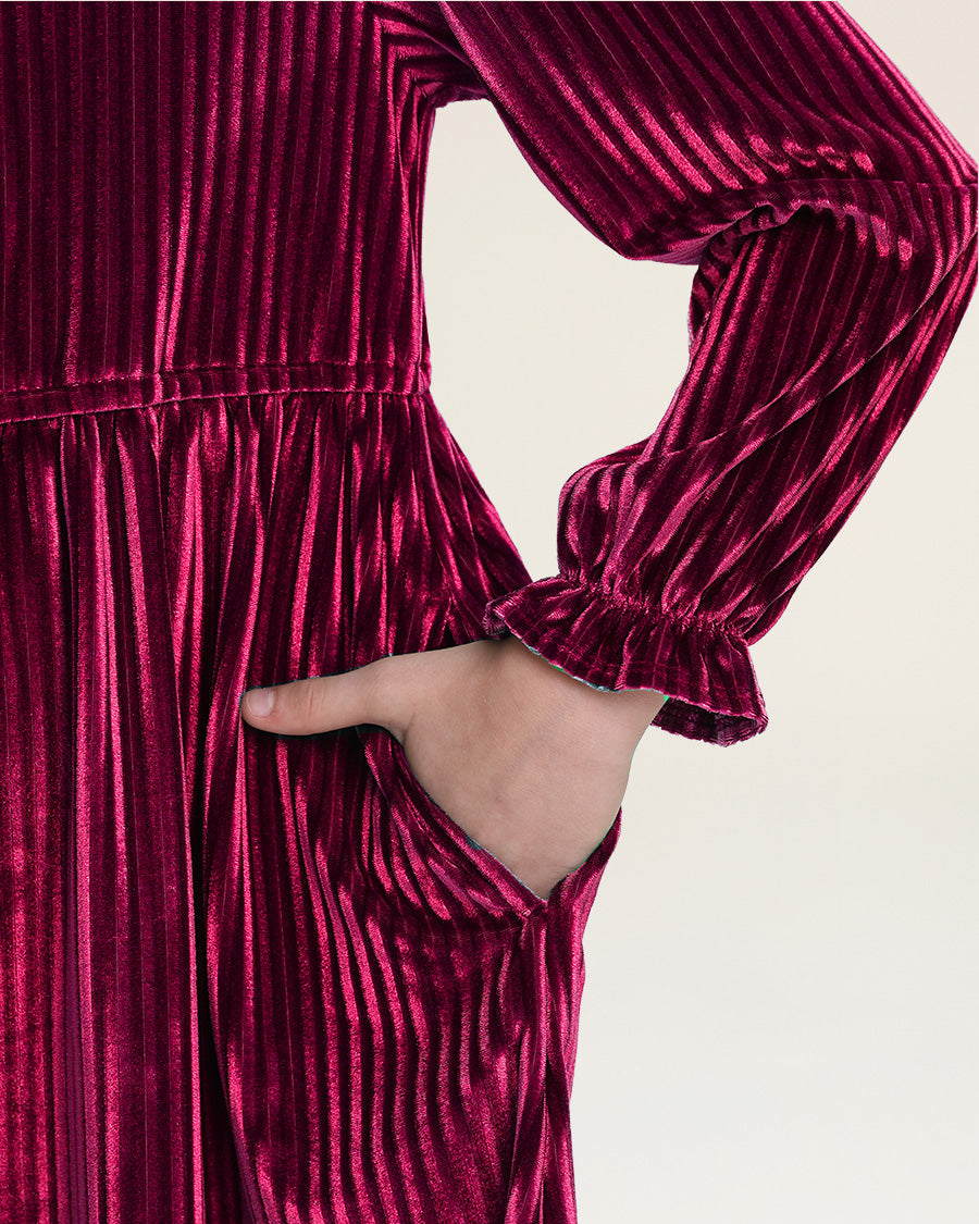 Ruby Girls Enchanted Velvet Long Sleeve Dress