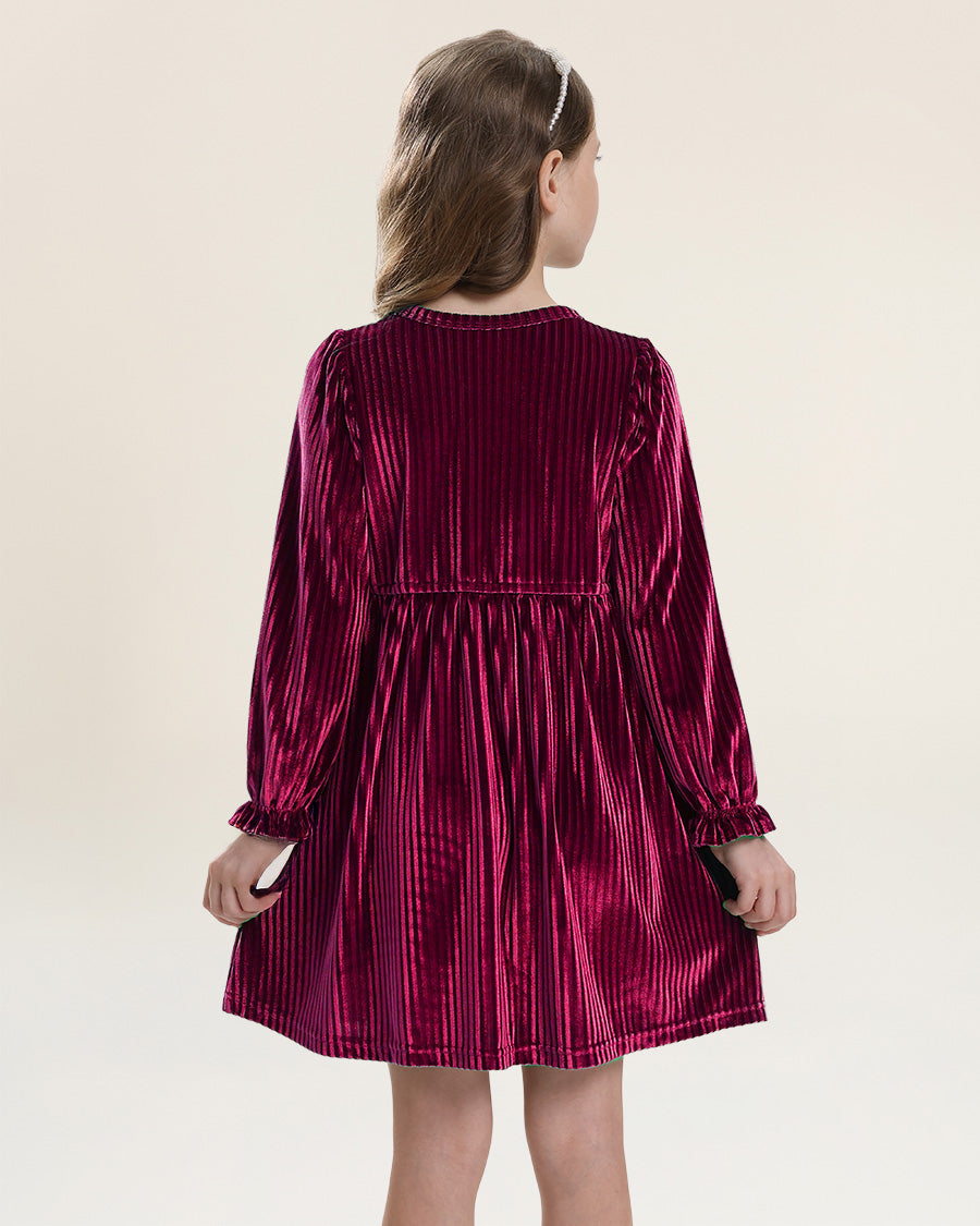 Ruby Girls Enchanted Velvet Long Sleeve Dress