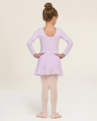 Lavender Girls Long Sleeve Ballet Leotards with Sheer Skirt