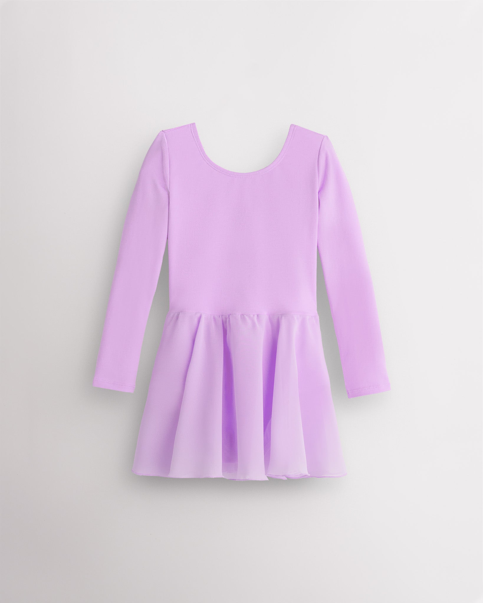 Lavender Girls Long Sleeve Ballet Leotards with Sheer Skirt