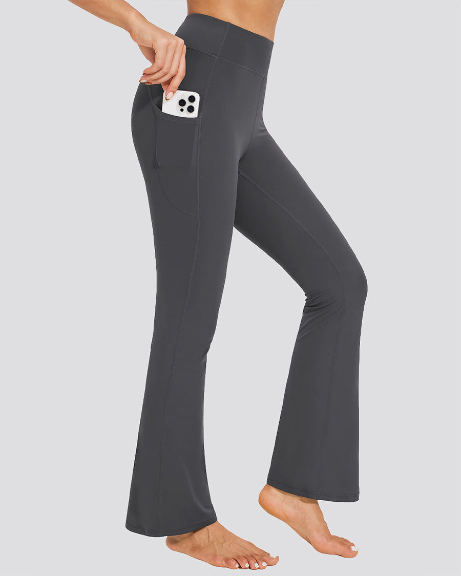 Graphite Grey Bootcut High Waisted Yoga Pants