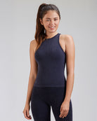 Seamless Wash Denim Navy Sports Tank
