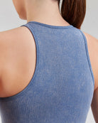 Seamless Wash Denim Blue Sports Tank