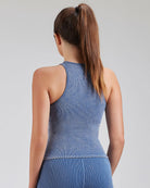 Seamless Wash Denim Blue Sports Tank