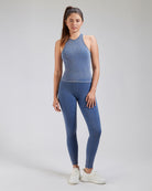 Seamless Wash Denim Blue Sports Tank